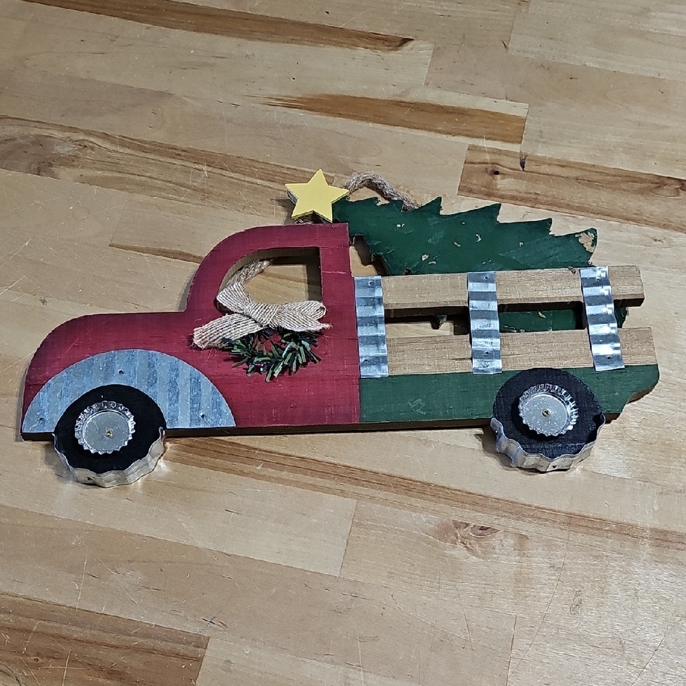 3 for $10 🛻 Rustic Farmhouse Red Truck Christmas Wall Decor